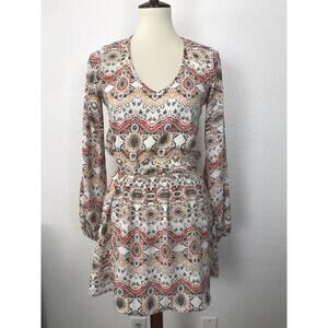 Revolve Show Me Your Mumu V Neck Multicolor Print Mini Dress